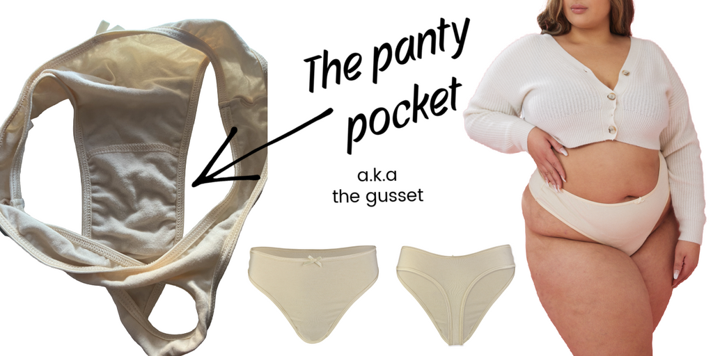 Some panty gussets are open at one end while others are sewn shut