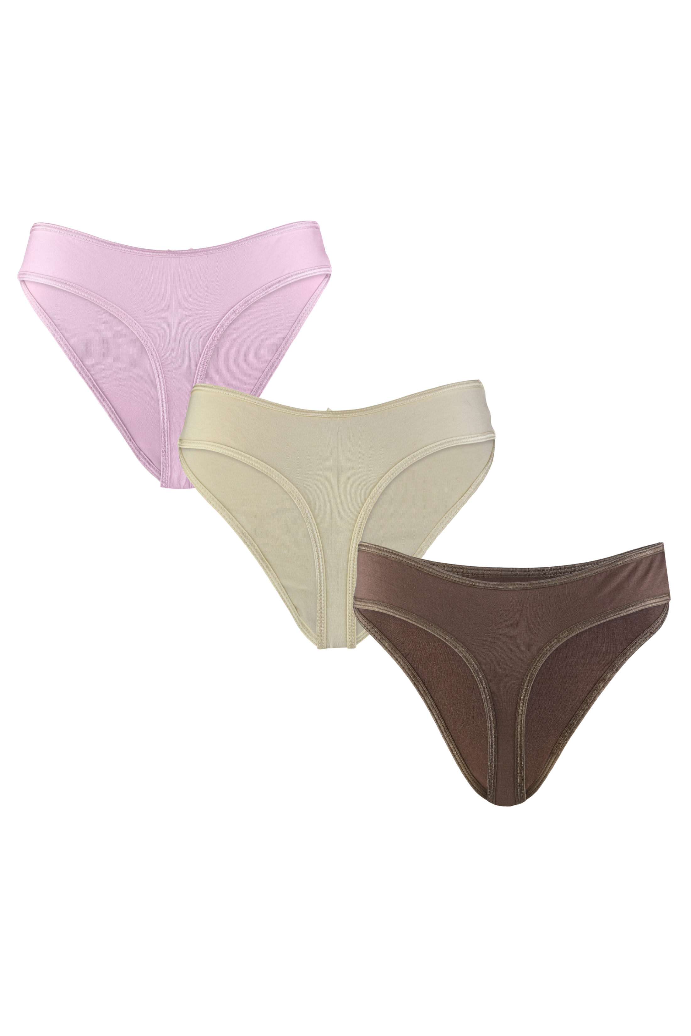 3 Pack Mid-Rise Thongs - Neapolitan