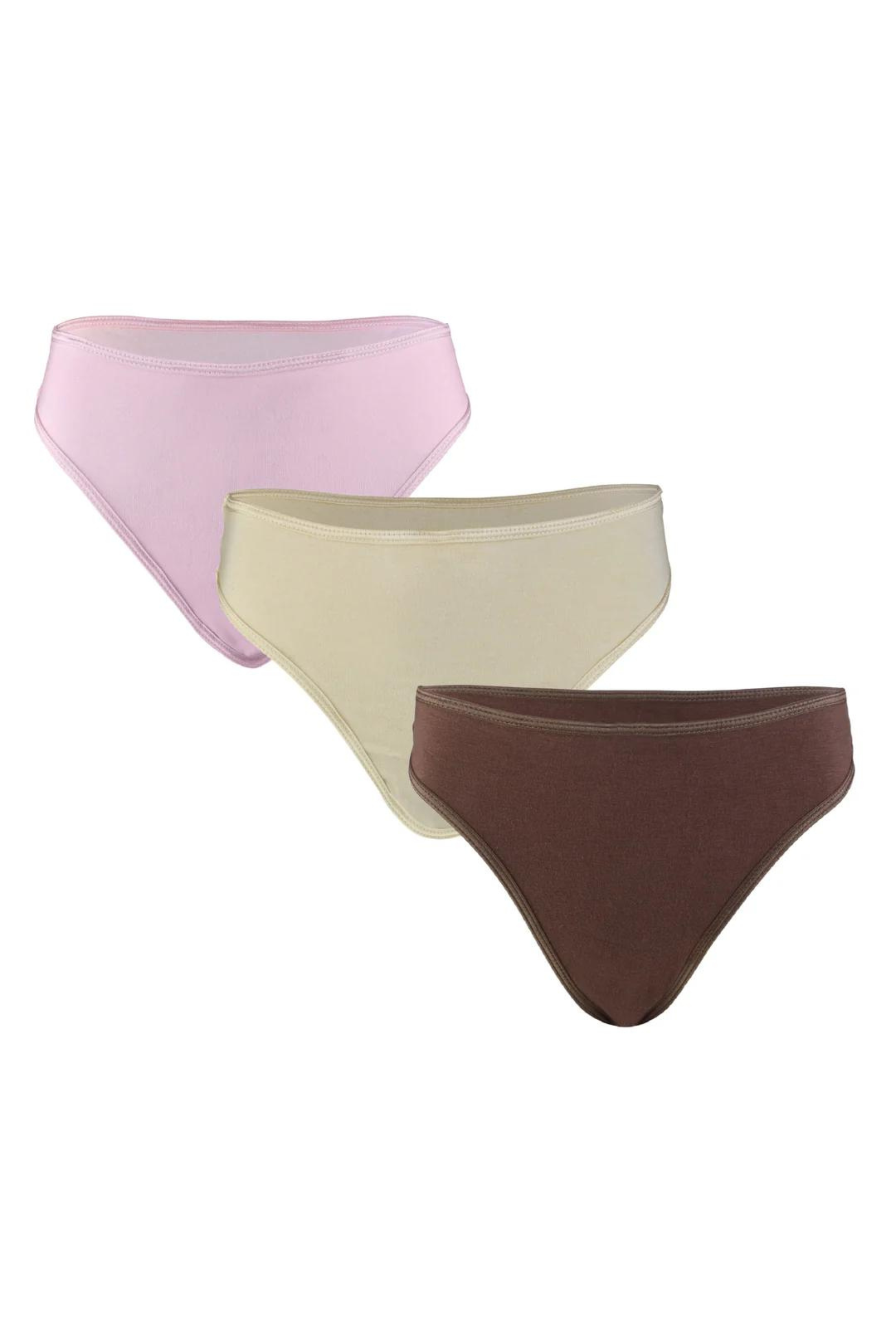 3 Pack Mid-Rise Thongs - Neapolitan